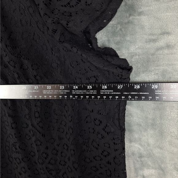 Womens Top 3X Black Whimsygoth Fairy Grunge Sheer Crochet‎ Lace Tunic Dainty - Picture 4 of 8